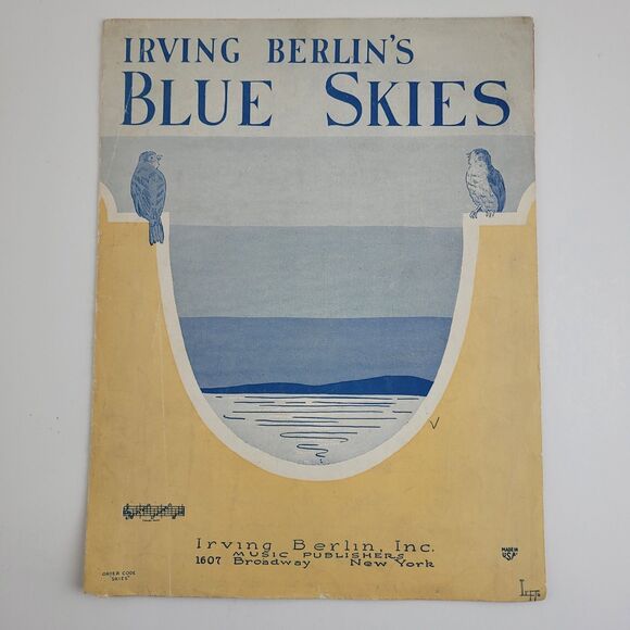 Other - Vtg Sheet Music Irving Berlin Blue Skies 1927 cover art by Leff #SM4
